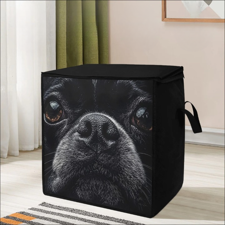 Boston Terrier Dog Face Closeup Storage Box Bag