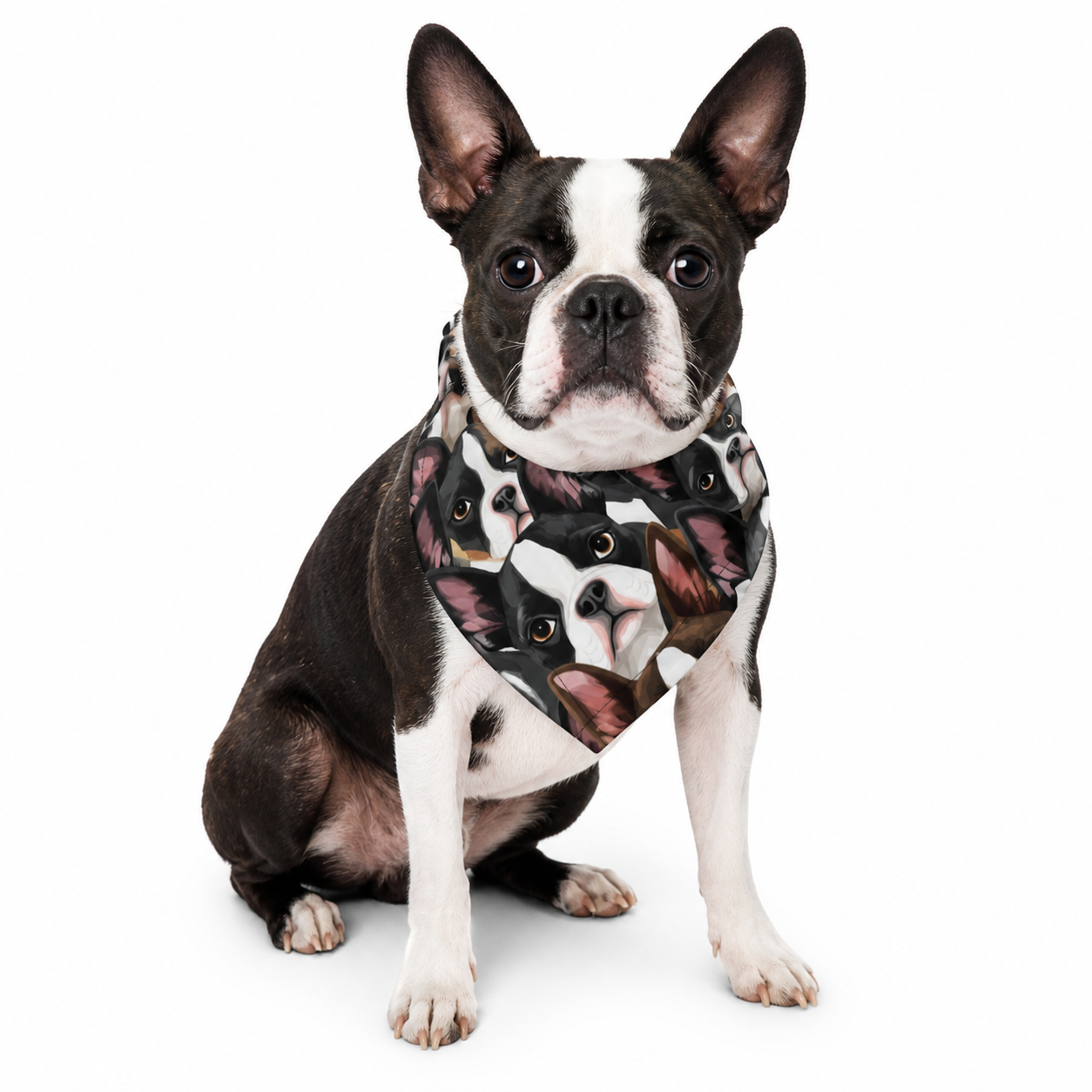 Boston Terrier Dogs Crowd Bandana .