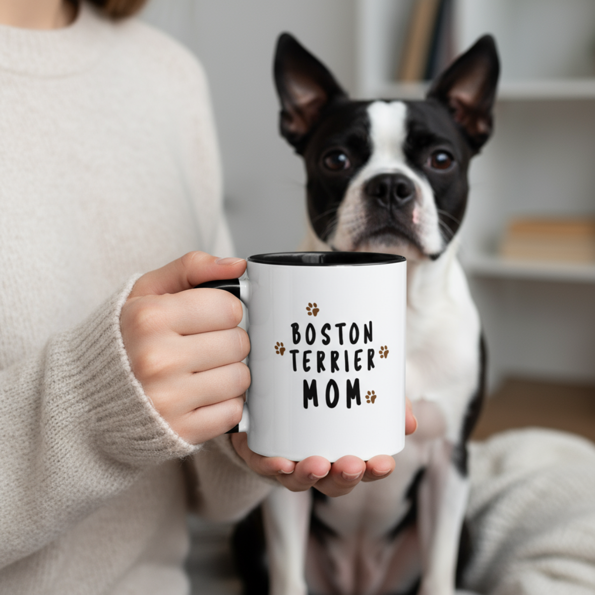 Boston Terrier Mom Muddy Paws Mug