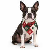 Boston Terrier Christmas Patchwork Bandana