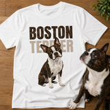 Brindle Boston Terrier Dog Unisex T-Shirt .