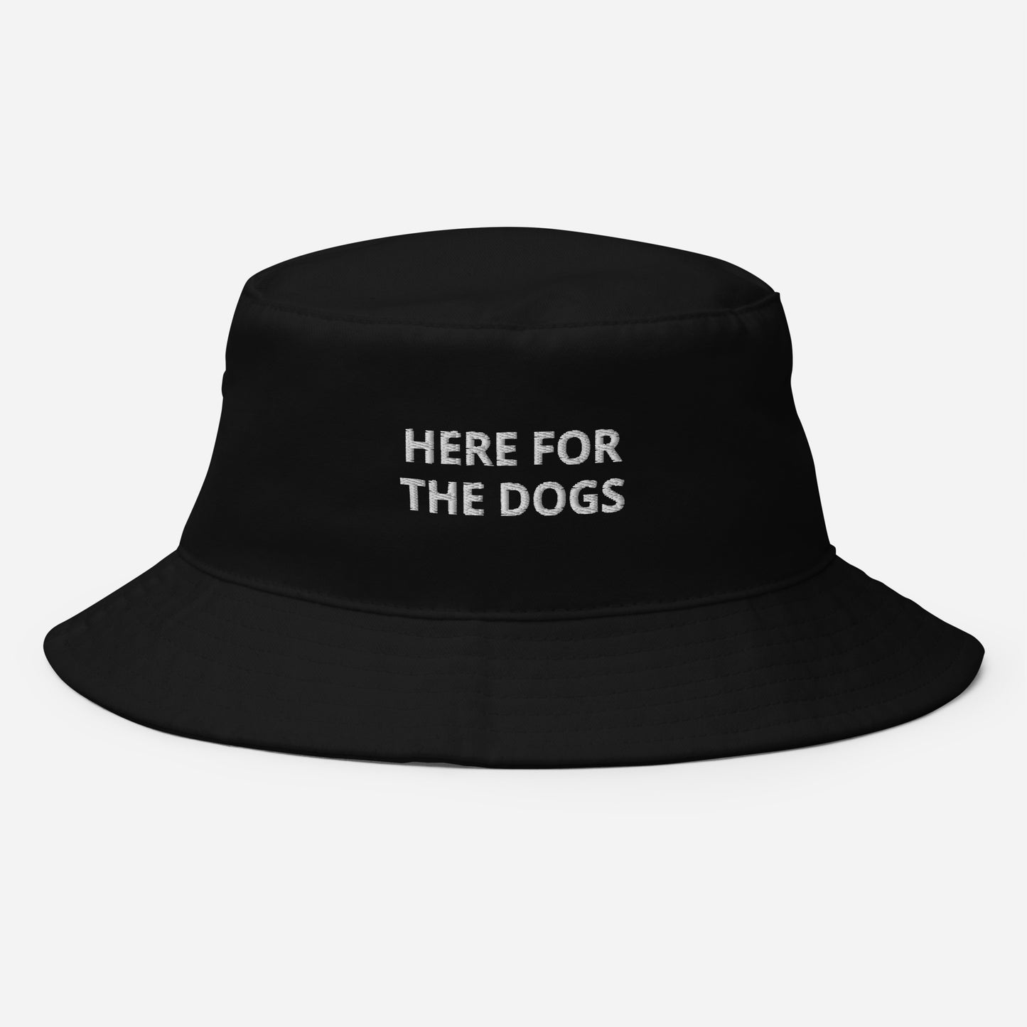 Here For The Dogs Embroidered Bucket Hat