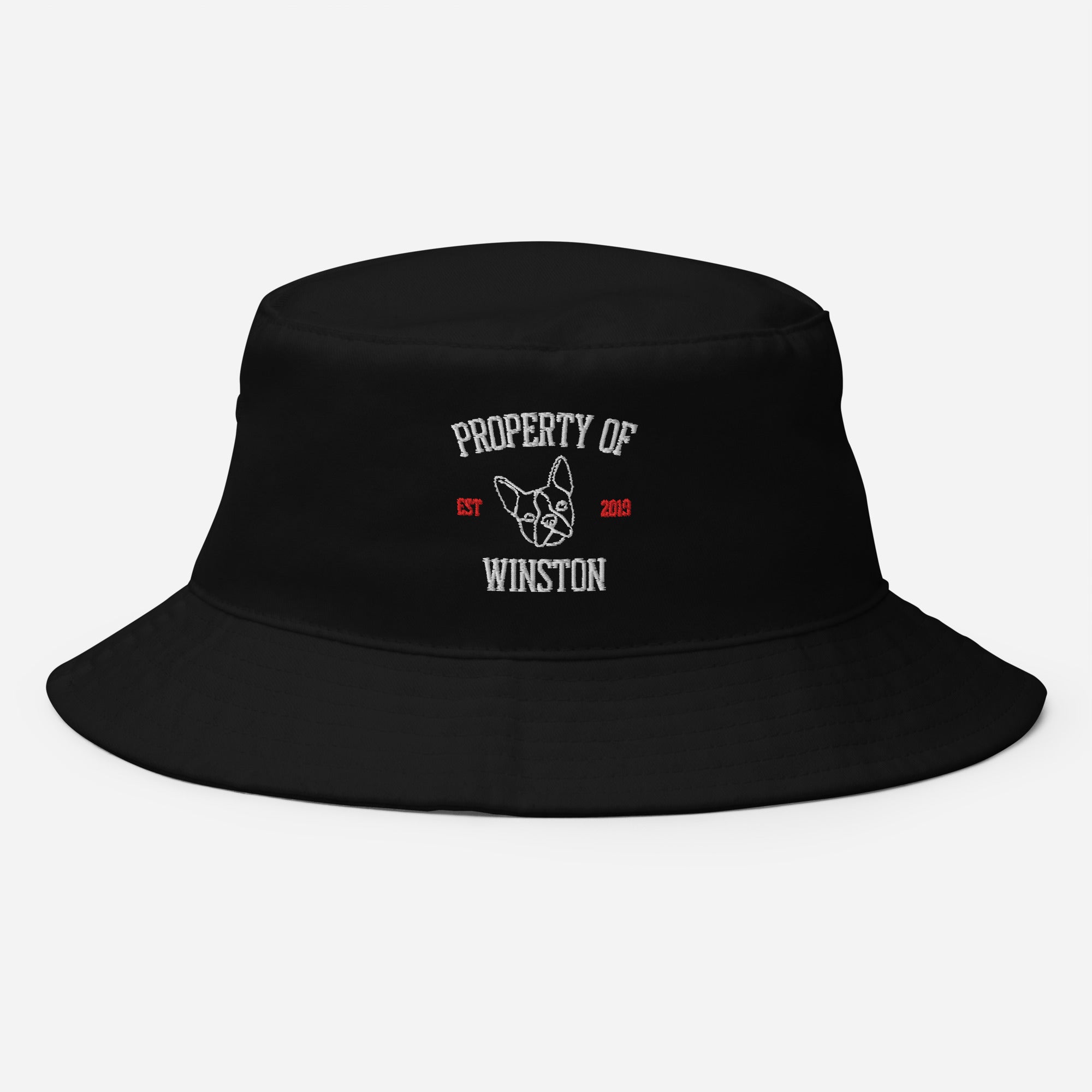 Property Of My Dog Custom Embroidered Bucket Hat . Black