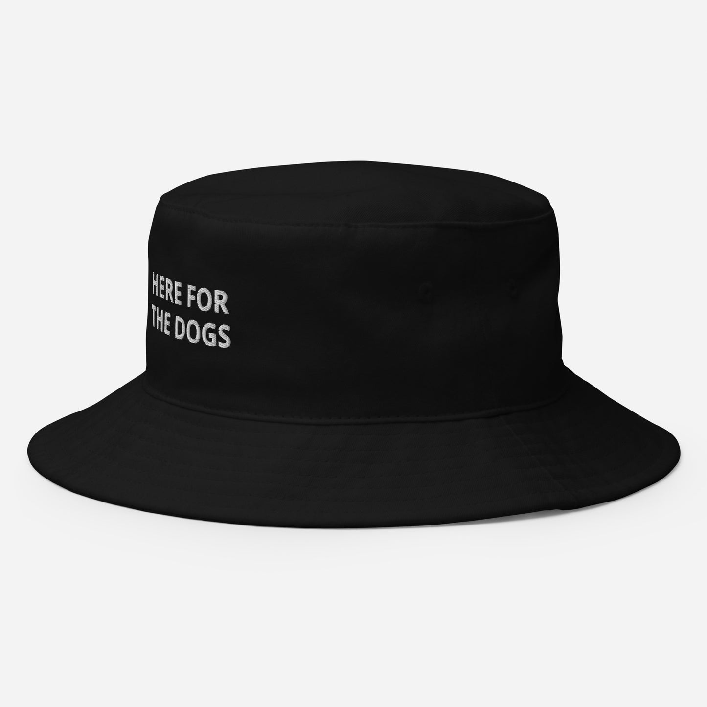 Here For The Dogs Embroidered Bucket Hat
