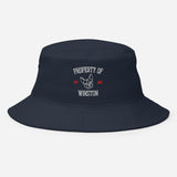 Property Of My Dog Custom Embroidered Bucket Hat . Navy