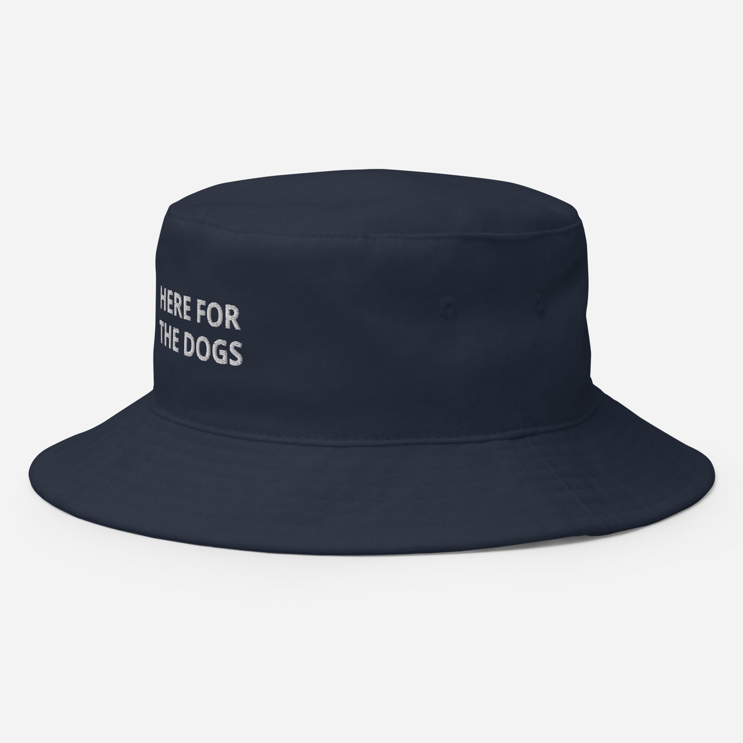 Here For The Dogs Embroidered Bucket Hat