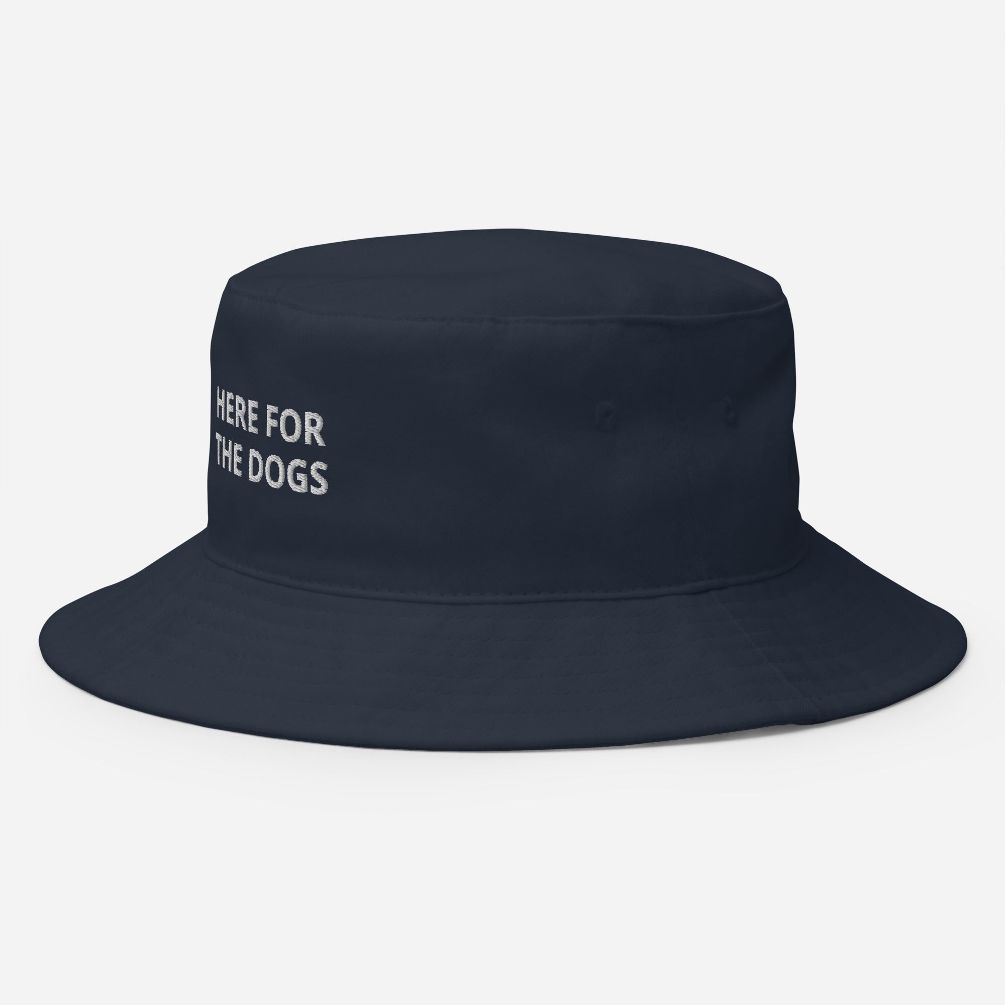Here For The Dogs Embroidered Bucket Hat