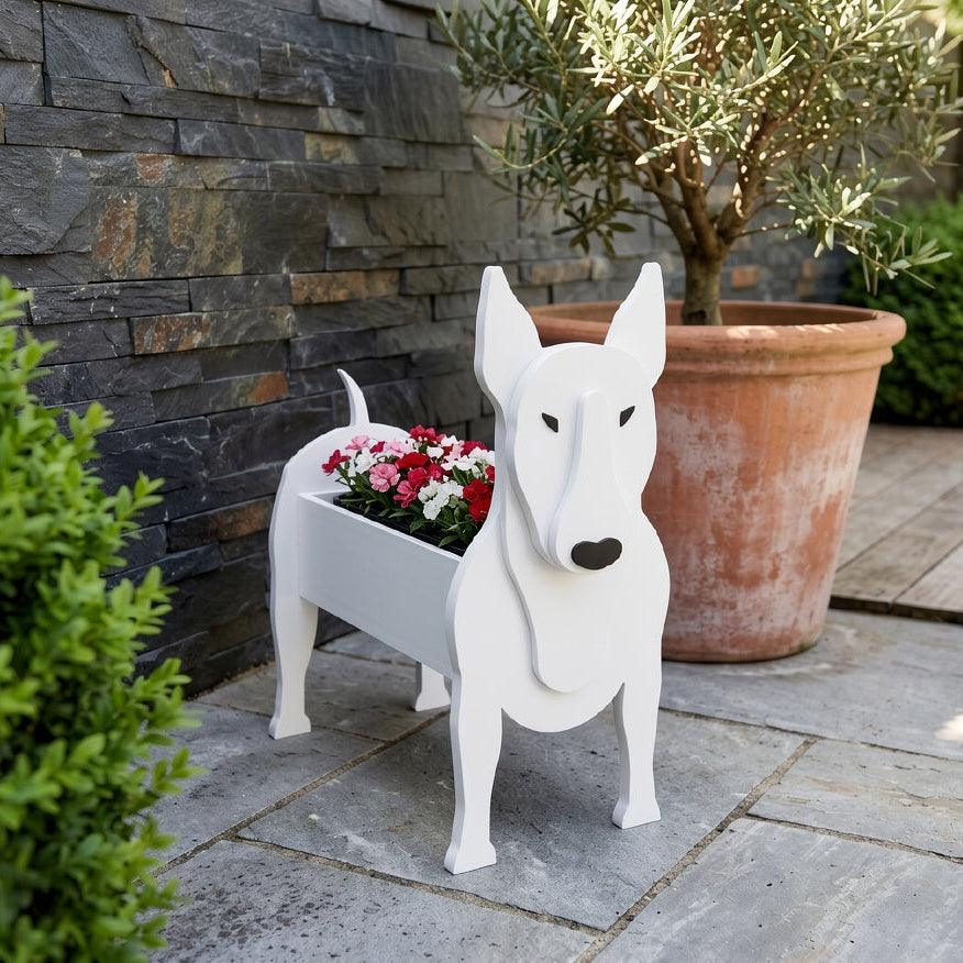 Bull Terrier Shaped Planter .