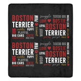 Boston Terrier Word Collage Ultra-Soft Micro Fleece Blanket – Dog Lover Typography Art .