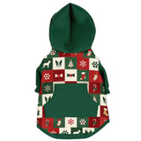 Dog Zip-Up Hoodie - Boston Terrier Christmas Patchwork