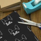 Personalized Gift Wrapping Paper 58"x 22.8" (1 Roll) - Ears With Your Dog's Name
