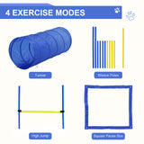 Competition Dog Agility Equipment Obstacle Course Set for Outdoor Backyard, Blue and Yellow .