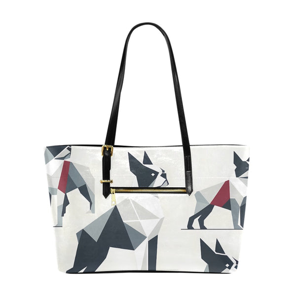 Geometric Terrier Elegance - Euramerican Tote Bag (Model1656) (Large)