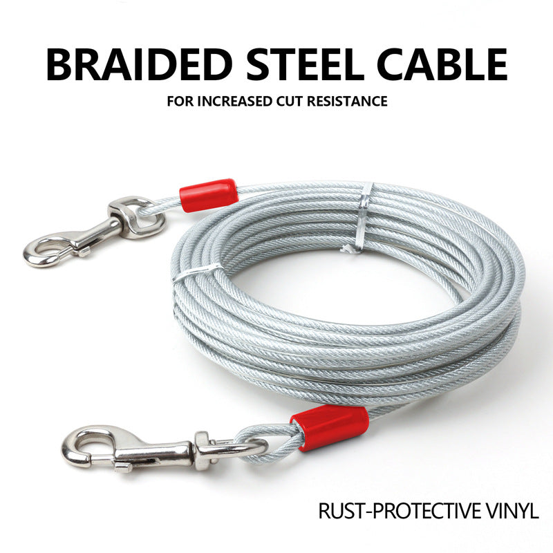 Dog Tie Out Cable With Ground Stake For Yard