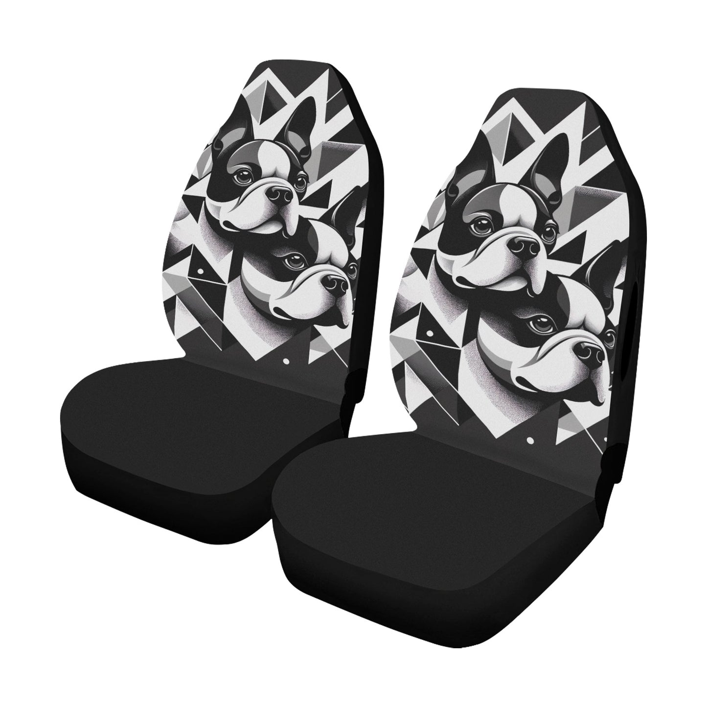 Boston Terriers Mosaic Car Seat Cover Airbag Compatible (Set of 2)