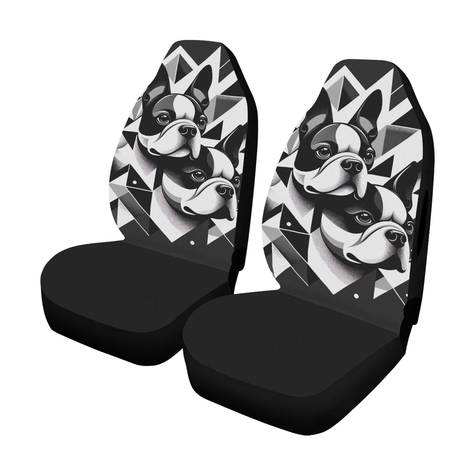 Boston Terriers Mosaic Car Seat Cover Airbag Compatible (Set of 2)