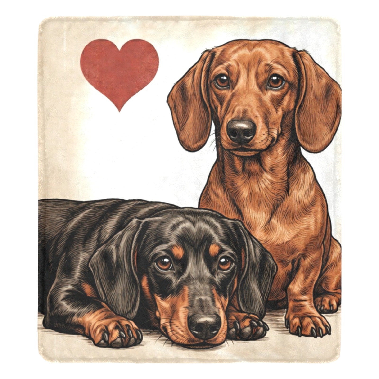 Two Dachshunds Love Ultra-Soft Micro Fleece Blanket .