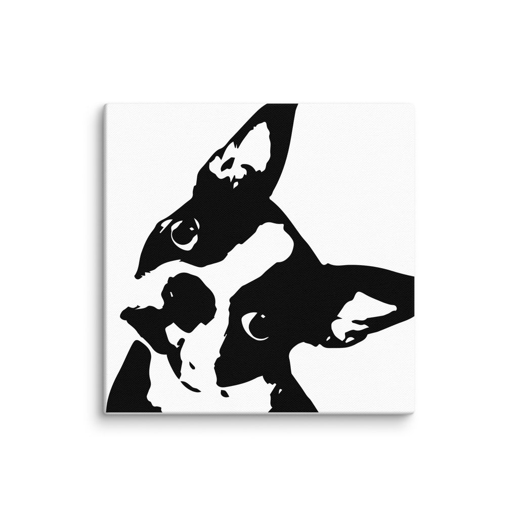 Boston Terrier Dog Head Tilt Canvas