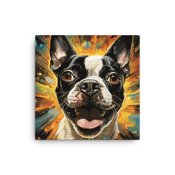 Zoomies Excitement Boston Terrier Dog Canvas