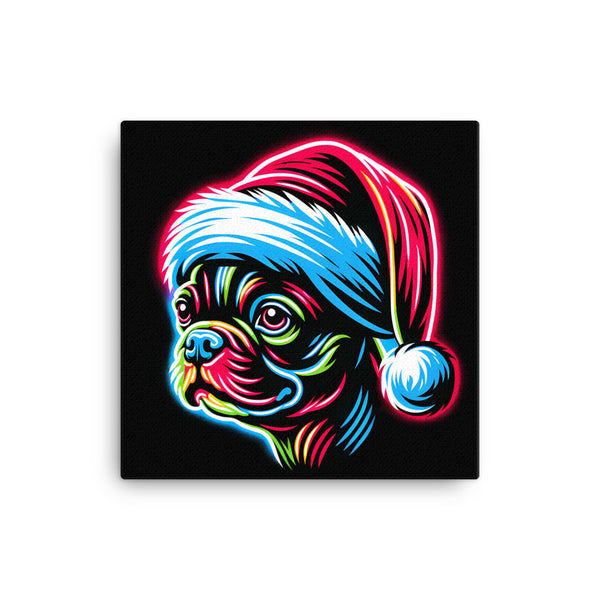 Bright Boston Holiday - Santa Pup Style Canvas