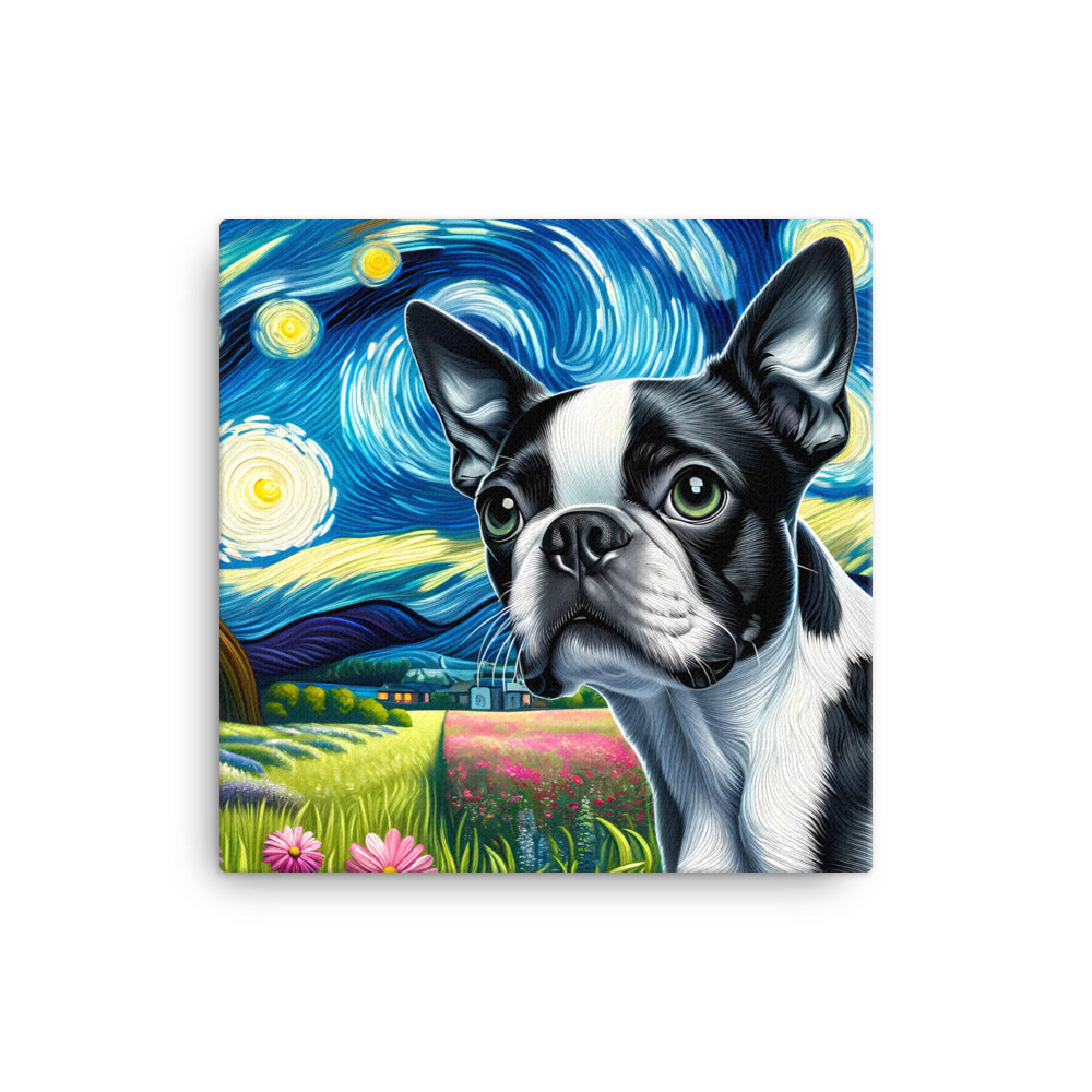 Starry Night - Boston Terrier Dog Canvas
