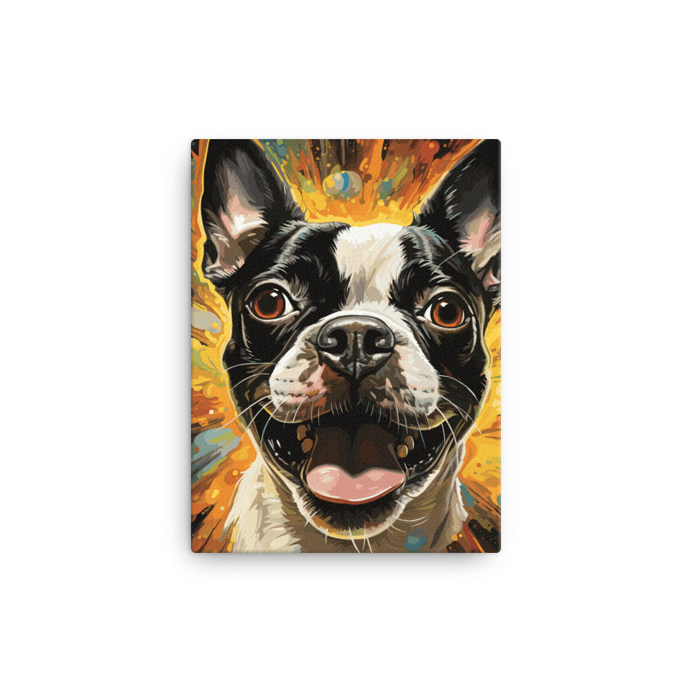 Zoomies Excitement Boston Terrier Dog Canvas