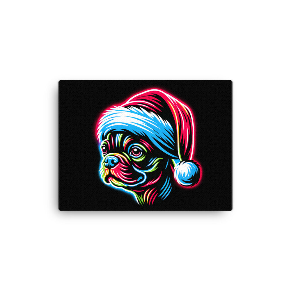 Bright Boston Holiday - Santa Pup Style Canvas