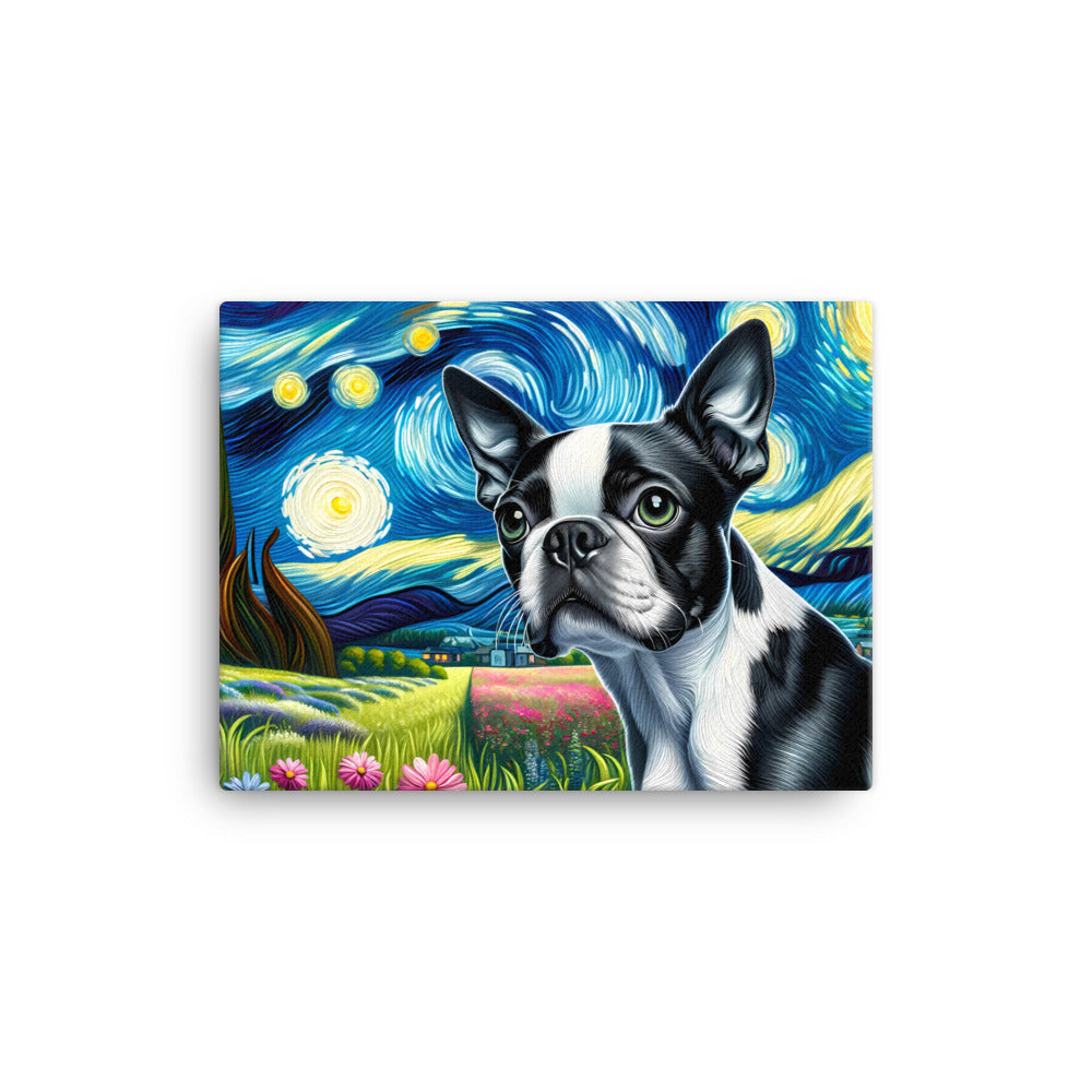 Starry Night - Boston Terrier Dog Canvas