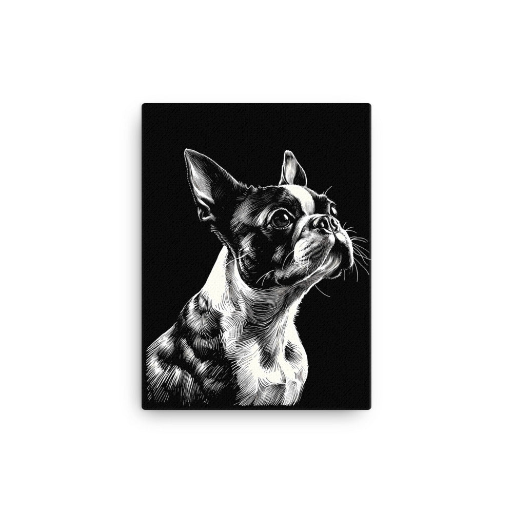 Boston Terrier Line Art Canvas