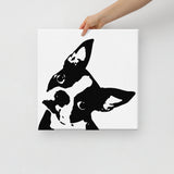Boston Terrier Dog Head Tilt Canvas