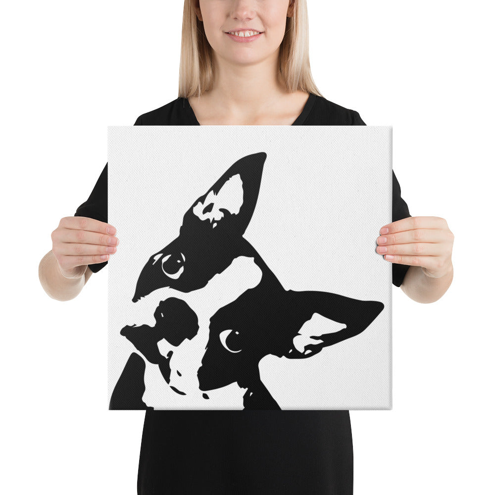 Boston Terrier Dog Head Tilt Canvas