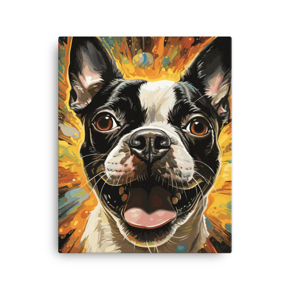 Zoomies Excitement Boston Terrier Dog Canvas