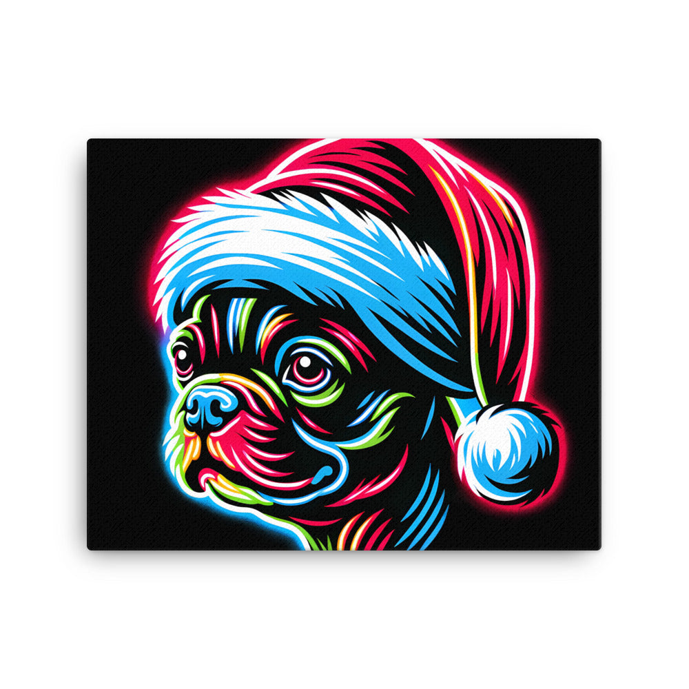 Bright Boston Holiday - Santa Pup Style Canvas