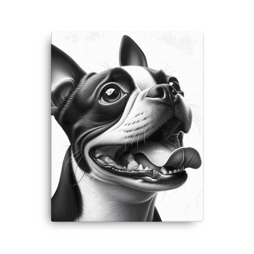 Overjoyed Boston Terrier Dog Canvas