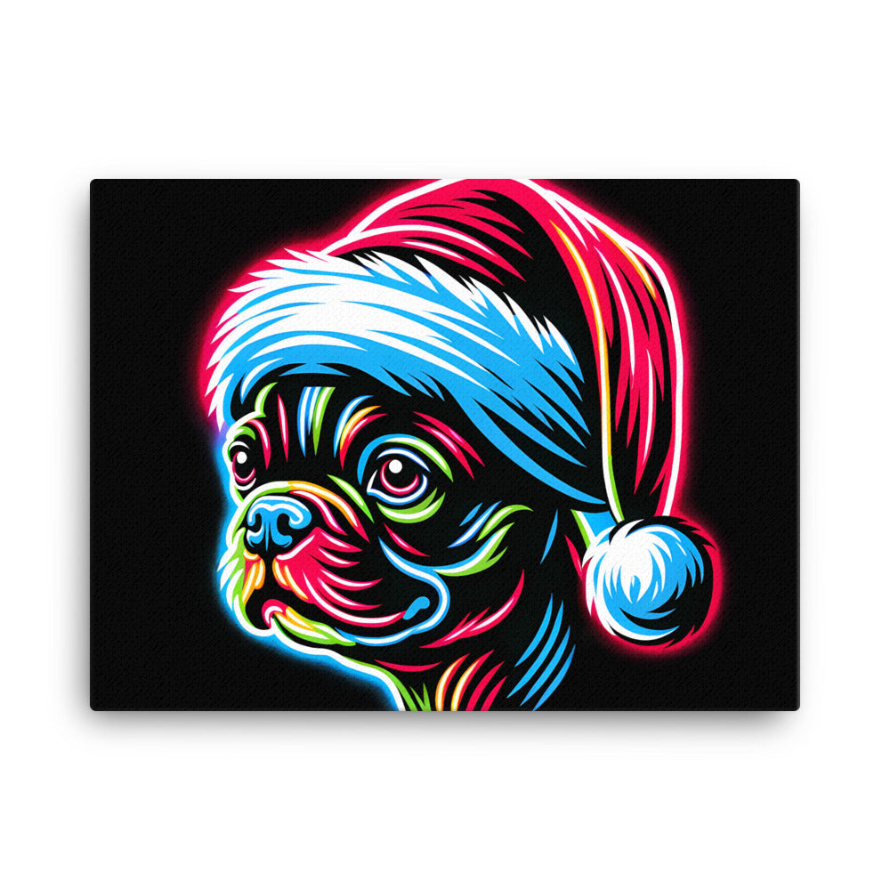 Bright Boston Holiday - Santa Pup Style Canvas