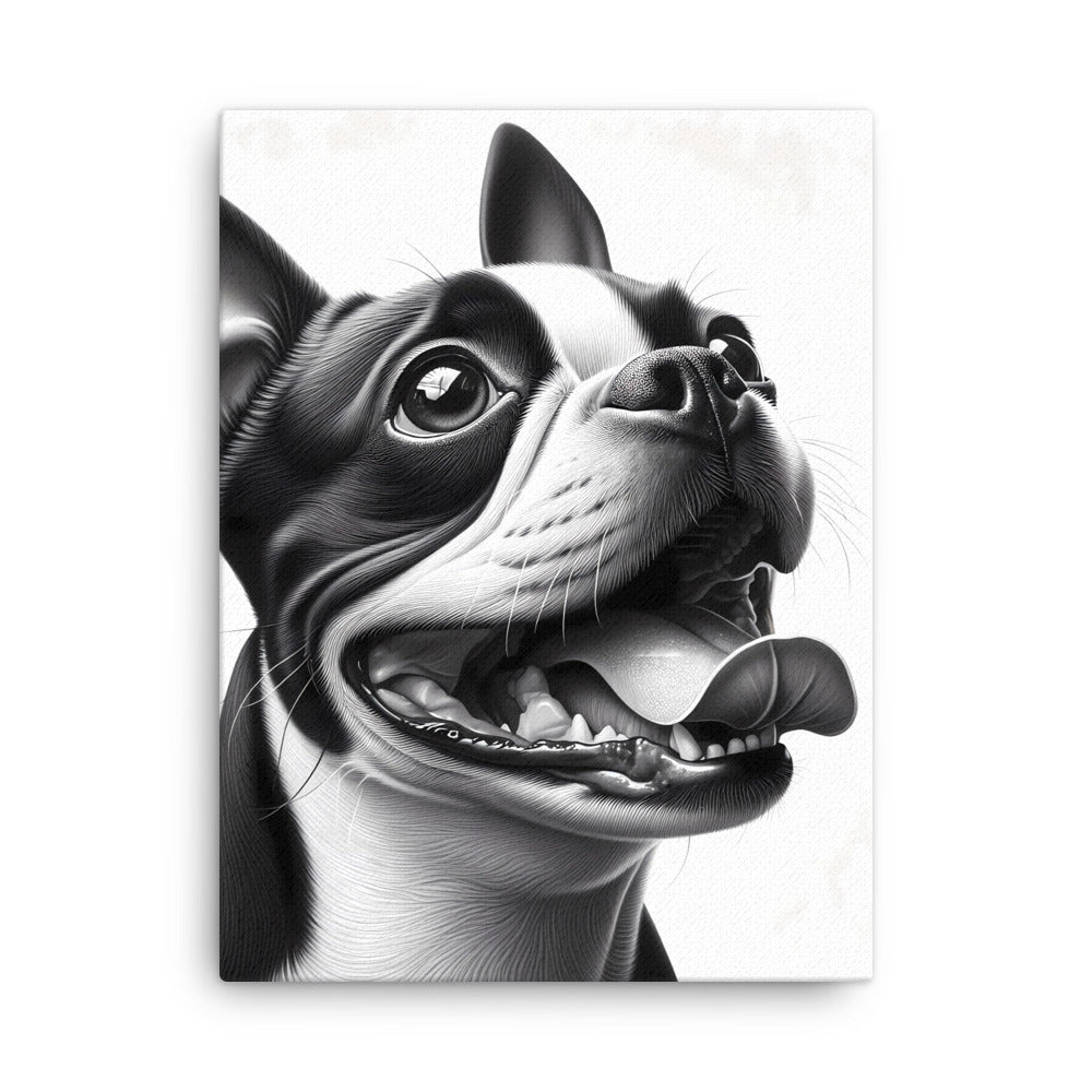 Overjoyed Boston Terrier Dog Canvas