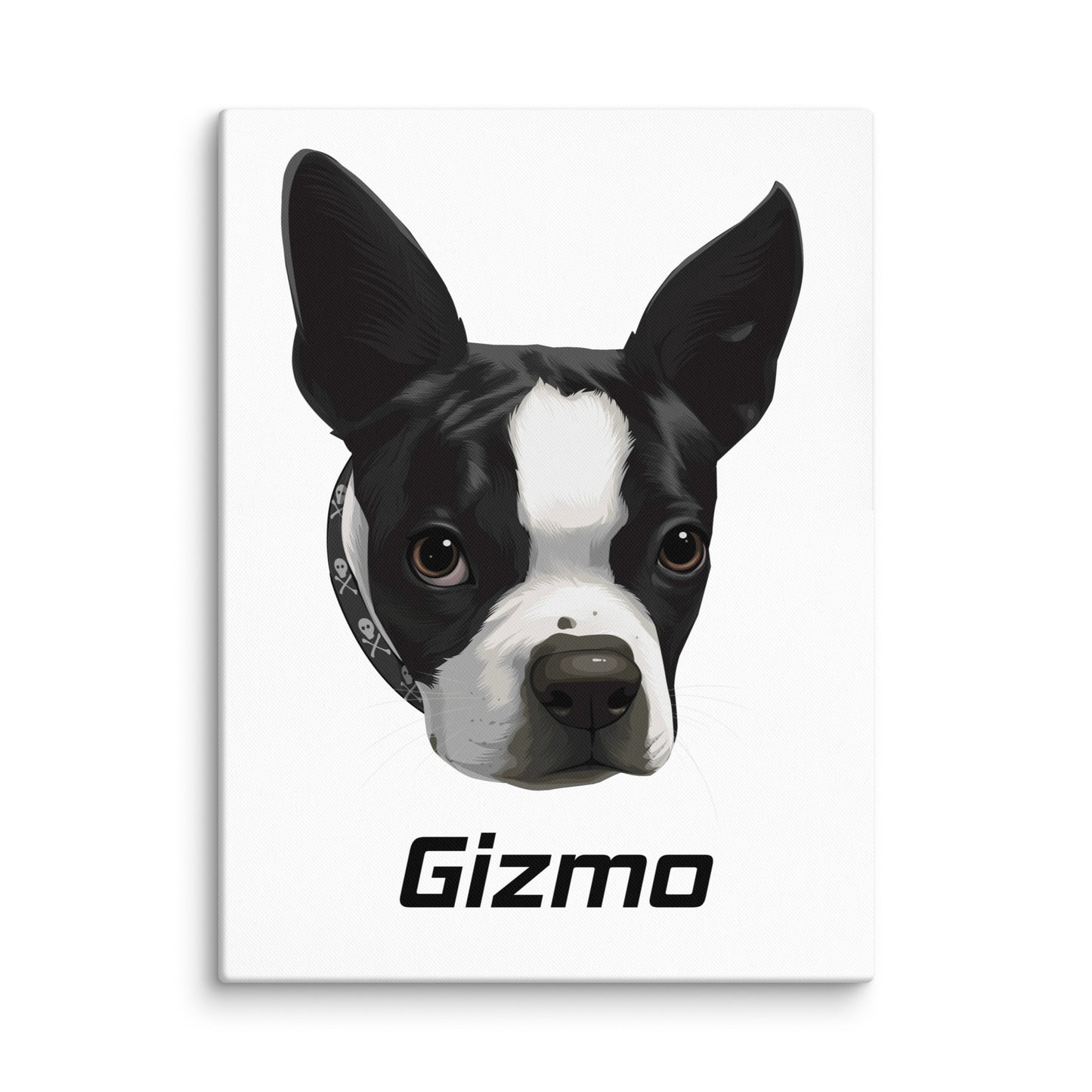 Custom Canvas Boston Terrier Dog Portraits .