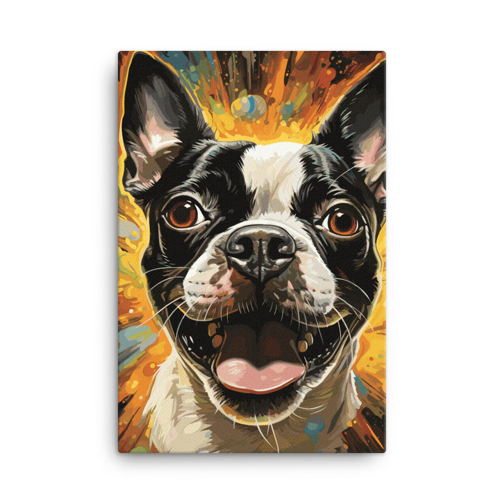Zoomies Excitement Boston Terrier Dog Canvas