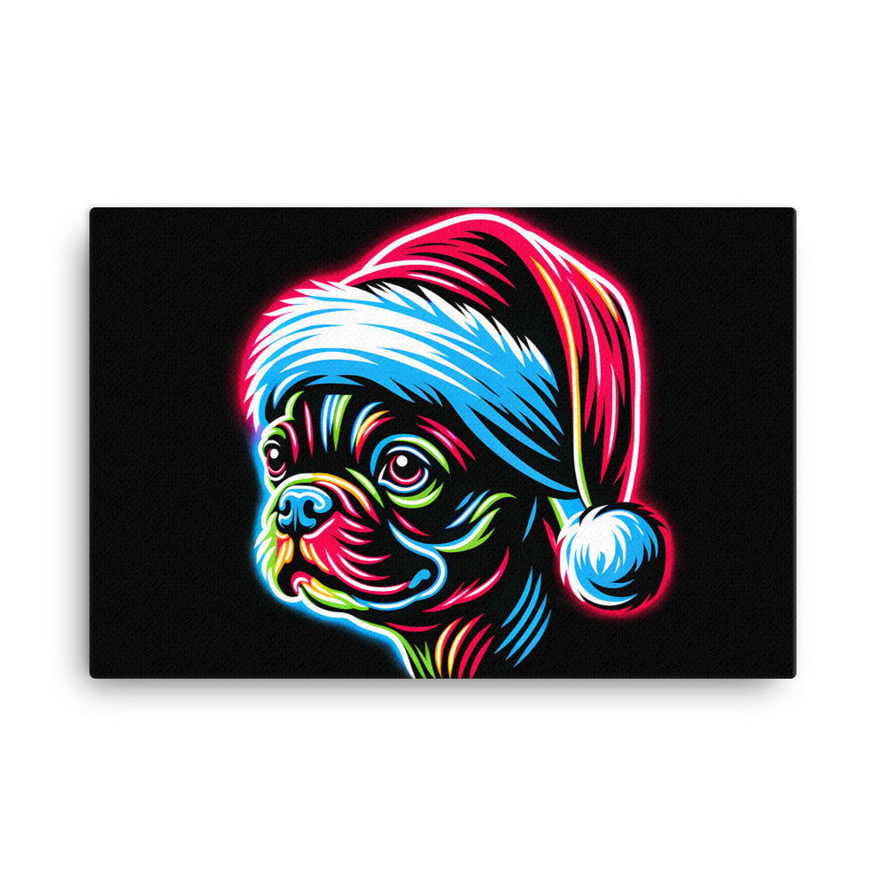 Bright Boston Holiday - Santa Pup Style Canvas