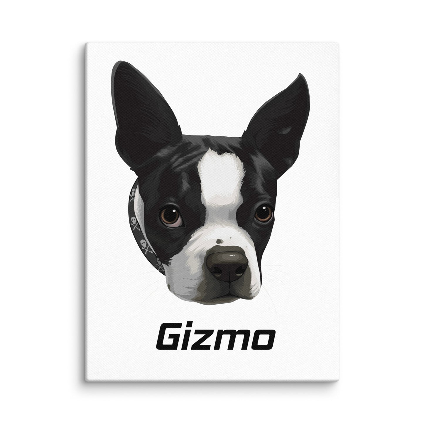 Custom Canvas Boston Terrier Dog Portraits .