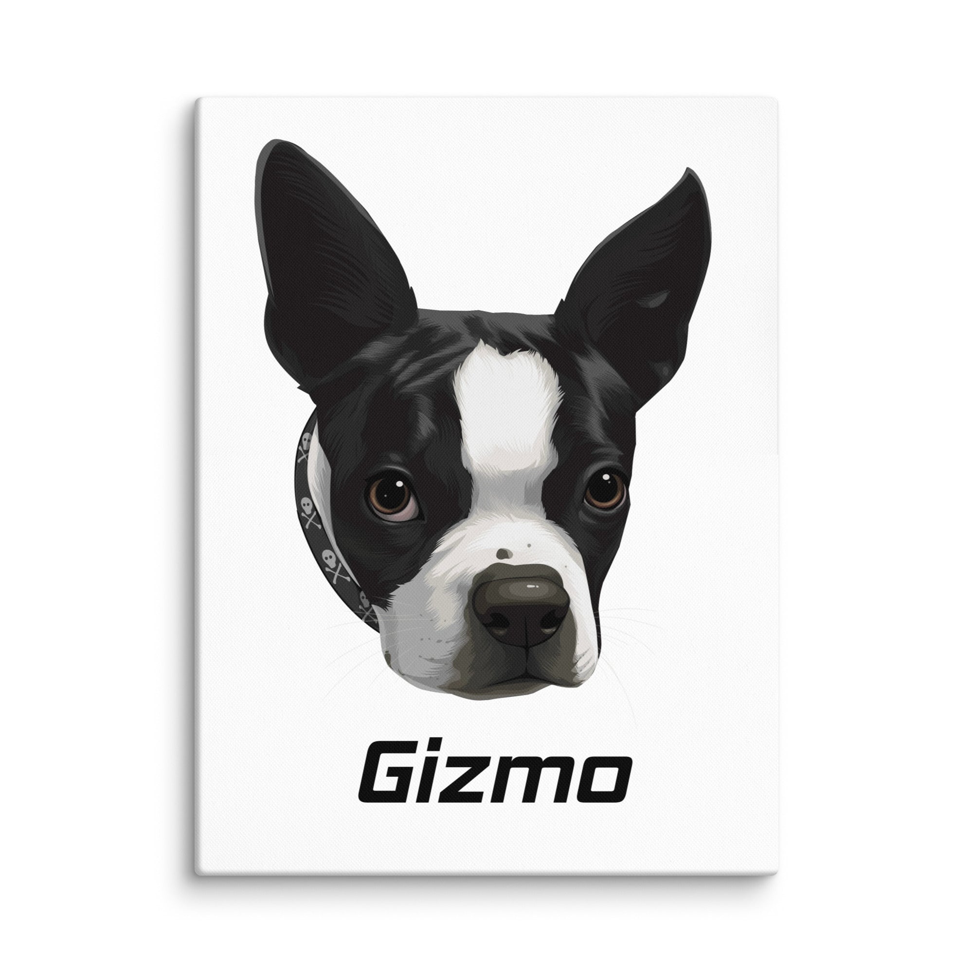 Custom Canvas Boston Terrier Dog Portraits .