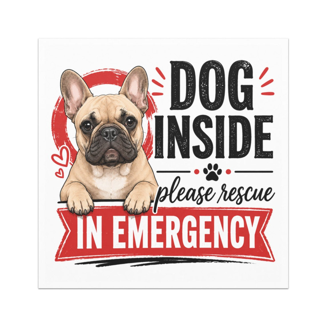 French Bulldog Inside Emergency Magnet – Rescue Alert Decal for Car & Home . Default Title