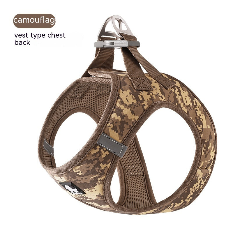 TrueLove Fashion Dog Harness With Velvro . Love Brown Camouflage