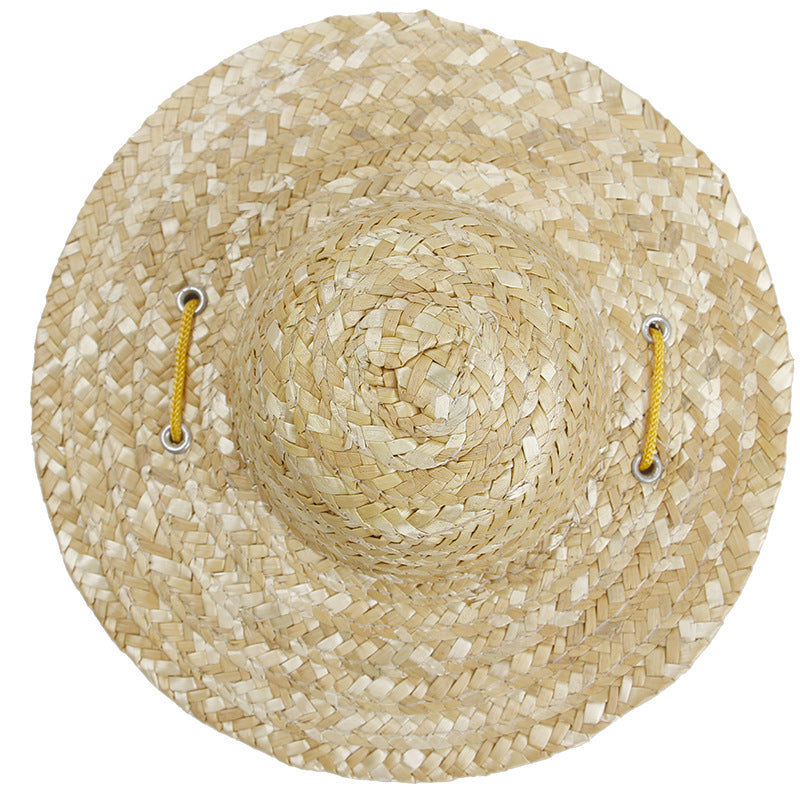Vintage Farmer Dog Hat Straw Dog Hat