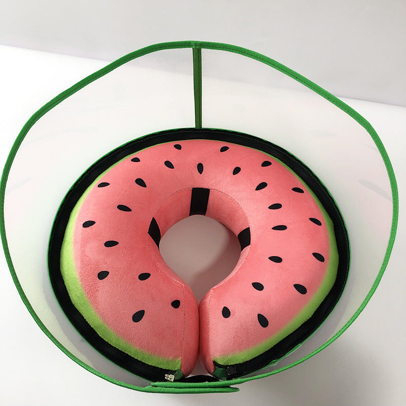 Shark & Watermelon Pet Recovery Collar for Dogs – Soft Protective Cone . Watermelon