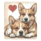 Two Corgis Love Portrait Ultra-Soft Micro Fleece Blanket .