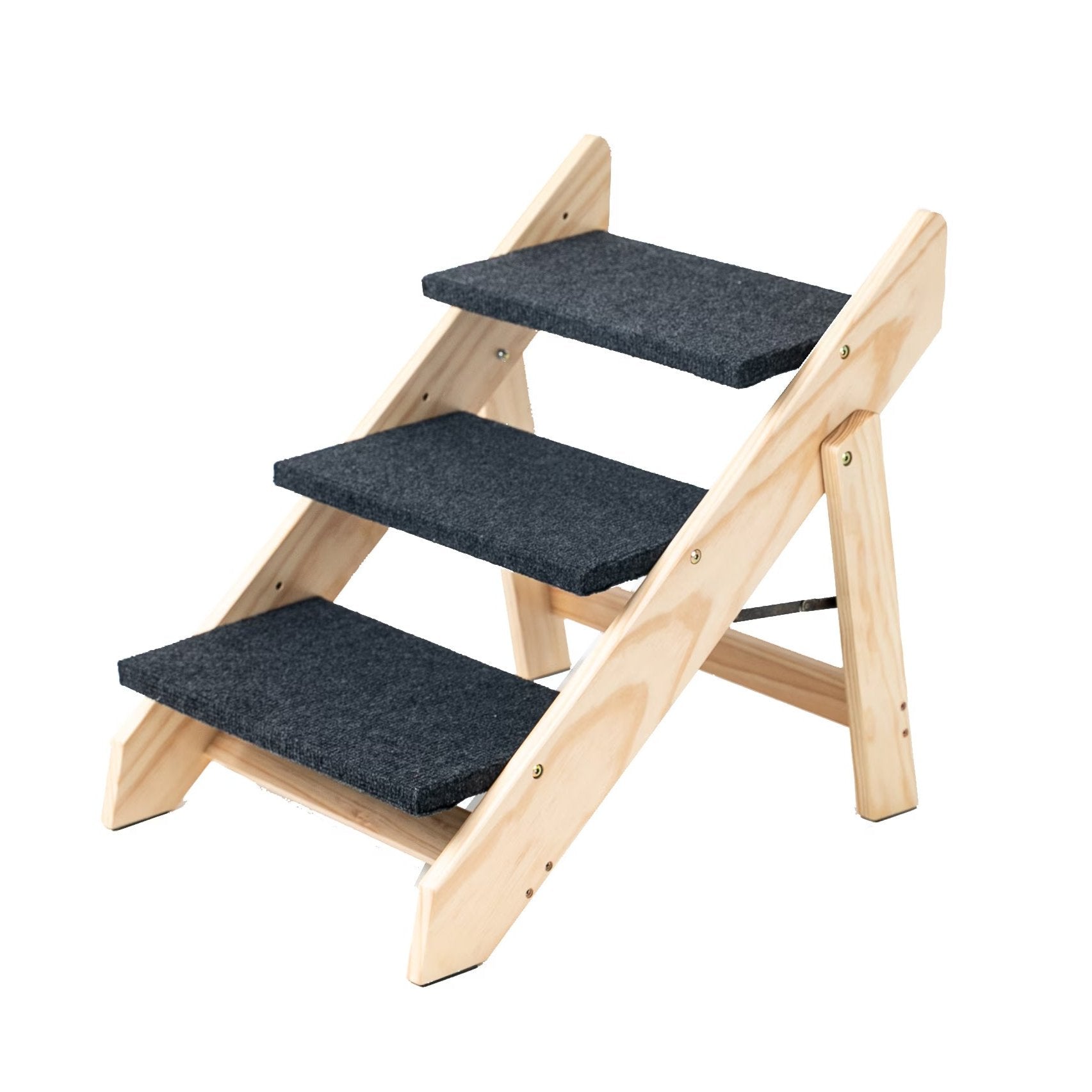 Foldable Wooden Dog Stairs or Ramp For Beds And Cars - 3 Levels - Perfect For Elderly Pets