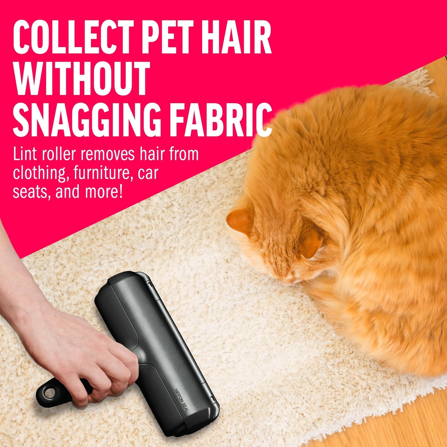 Pet Hair Remover With Reusable Sticky Applicator - Dog Hair Remover For Furniture, Sofas, Carpets, Clothing And Bedding