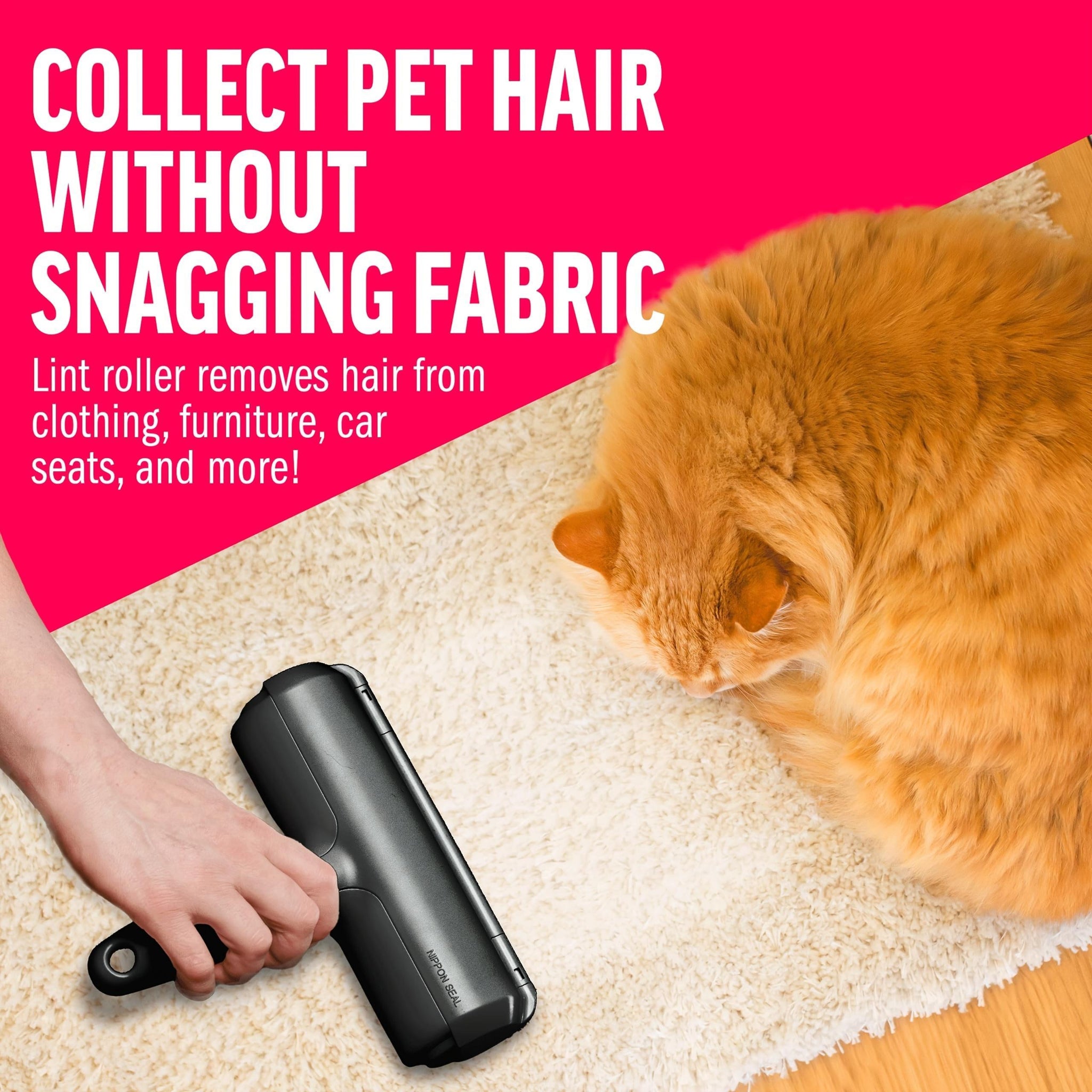 Pet Hair Remover With Reusable Sticky Applicator - Dog Hair Remover For Furniture, Sofas, Carpets, Clothing And Bedding