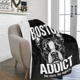 Boston Addict (No Cure. No Regrets.) Ultra-Soft Micro Fleece Blanket .